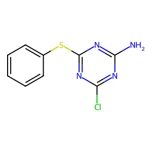 4-chloro-6-phenylsulfanyl-1,3,5-triazin-2-amine structure