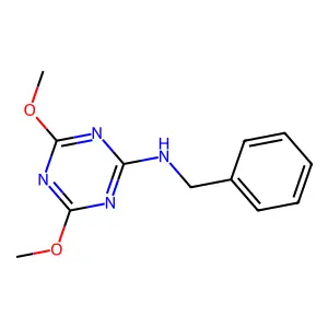 N-benzyl-4,6-dimethoxy-1,3,5-triazin-2-amine structure