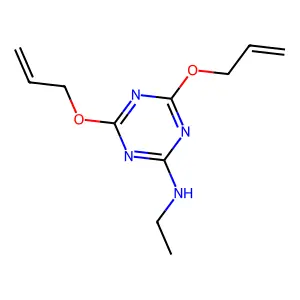 N-ethyl-4,6-bis(prop-2-enoxy)-1,3,5-triazin-2-amine structure