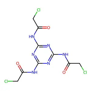 N-[4,6-bis[(2-chloroacetyl)amino]-1,3,5-triazin-2-yl]-2-chloroacetamide structure