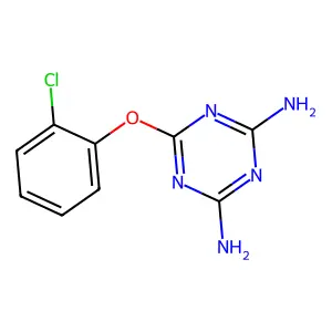 6-(2-chlorophenoxy)-1,3,5-triazine-2,4-diamine structure