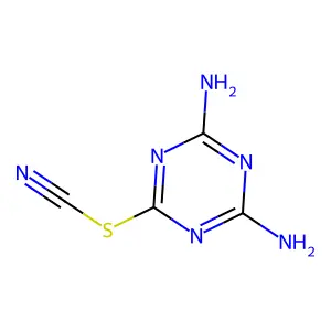 (4,6-diamino-1,3,5-triazin-2-yl) thiocyanate structure