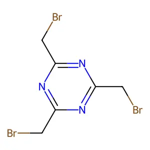 2,4,6-tris(bromomethyl)-1,3,5-triazine structure