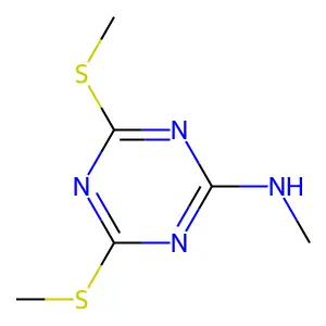 N-methyl-4,6-bis(methylsulfanyl)-1,3,5-triazin-2-amine structure