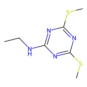 N-ethyl-4,6-bis(methylsulfanyl)-1,3,5-triazin-2-amine structure