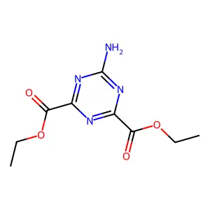diethyl 6-amino-1,3,5-triazine-2,4-dicarboxylate structure