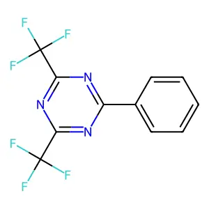 2-phenyl-4,6-bis(trifluoromethyl)-1,3,5-triazine structure