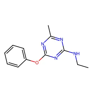 N-ethyl-4-methyl-6-phenoxy-1,3,5-triazin-2-amine structure