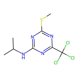 4-methylsulfanyl-N-propan-2-yl-6-(trichloromethyl)-1,3,5-triazin-2-amine structure
