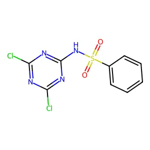N-(4,6-dichloro-1,3,5-triazin-2-yl)benzenesulfonamide structure