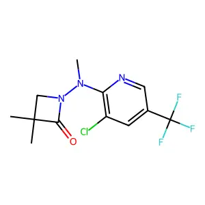 1-[[3-chloro-5-(trifluoromethyl)-2-pyridinyl]-methylamino]-3,3-dimethylazetidin-2-one structure