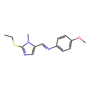 1-(2-ethylsulfanyl-3-methylimidazol-4-yl)-N-(4-methoxyphenyl)methanimine structure