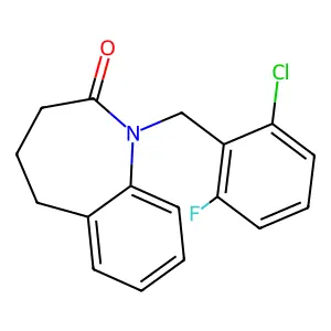 1-[(2-chloro-6-fluorophenyl)methyl]-4,5-dihydro-3H-1-benzazepin-2-one structure