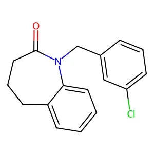 1-[(3-chlorophenyl)methyl]-4,5-dihydro-3H-1-benzazepin-2-one structure