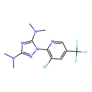 1-[3-chloro-5-(trifluoromethyl)-2-pyridinyl]-3-N,3-N,5-N,5-N-tetramethyl-1,2,4-triazole-3,5-diamine structure