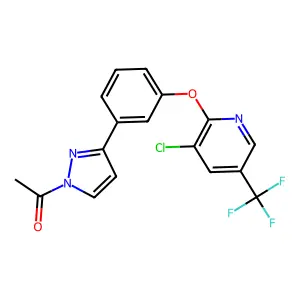 1-[3-[3-[[3-chloro-5-(trifluoromethyl)-2-pyridinyl]oxy]phenyl]pyrazol-1-yl]ethanone structure