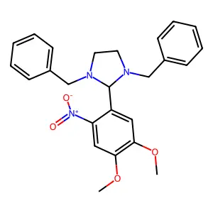 1,3-dibenzyl-2-(4,5-dimethoxy-2-nitrophenyl)imidazolidine structure
