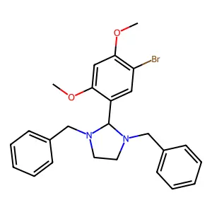 1,3-dibenzyl-2-(5-bromo-2,4-dimethoxyphenyl)imidazolidine structure