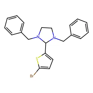 1,3-dibenzyl-2-(5-bromothiophen-2-yl)imidazolidine structure