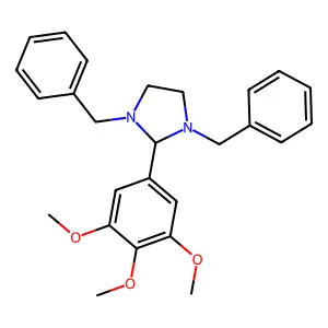 1,3-dibenzyl-2-(3,4,5-trimethoxyphenyl)imidazolidine structure
