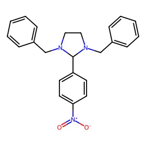 1,3-dibenzyl-2-(4-nitrophenyl)imidazolidine structure