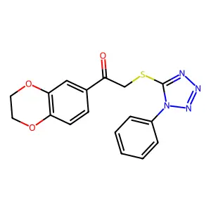 1-(2,3-dihydro-1,4-benzodioxin-6-yl)-2-(1-phenyltetrazol-5-yl)sulfanylethanone structure