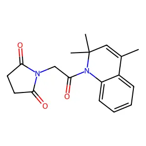 1-[2-oxo-2-(2,2,4-trimethyl-1(2H)-quinolinyl)ethyl]-2,5-pyrrolidinedione structure