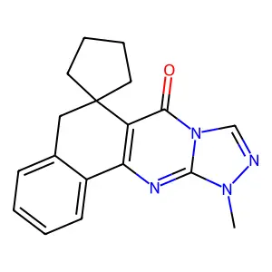 11-methyl-5H-spiro[benzo[h][1,2,4]triazolo[3,4-b]quinazoline-6,1'-cyclopentan]-7(11H)-one structure