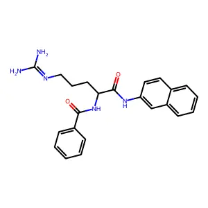 N-[5-(diaminomethylideneamino)-1-(naphthalen-2-ylamino)-1-oxopentan-2-yl]benzamide structure