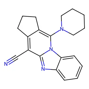 11-(1-piperidinyl)-2,3-dihydro-1H-cyclopenta[4,5]pyrido[1,2-a]benzimidazole-4-carbonitrile structure