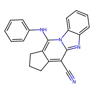 11-(phenylamino)-2,3-dihydro-1H-benzo[4,5]imidazo[1,2-a]cyclopenta[d]pyridine-4-carbonitrile structure