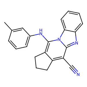 11-(m-tolylamino)-2,3-dihydro-1H-benzo[4,5]imidazo[1,2-a]cyclopenta[d]pyridine-4-carbonitrile structure