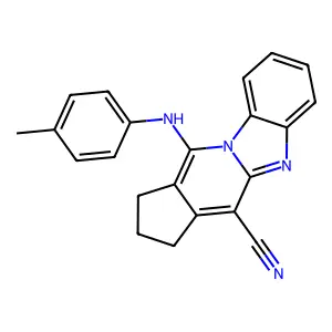 11-(p-tolylamino)-2,3-dihydro-1H-benzo[4,5]imidazo[1,2-a]cyclopenta[d]pyridine-4-carbonitrile structure