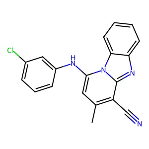 1-(3-chloroanilino)-3-methylpyrido[1,2-a]benzimidazole-4-carbonitrile structure