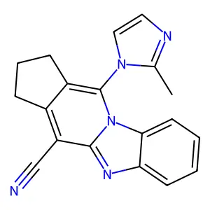 11-(2-methyl-1H-imidazol-1-yl)-2,3-dihydro-1H-cyclopenta[4,5]pyrido[1,2-a]benzimidazole-4-carbonitrile structure