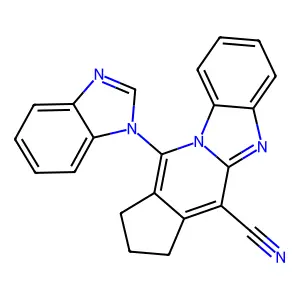 11-(1H-benzimidazol-1-yl)-2,3-dihydro-1H-cyclopenta[4,5]pyrido[1,2-a]benzimidazole-4-carbonitrile structure