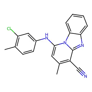 1-(3-chloro-4-methylanilino)-3-methylpyrido[1,2-a]benzimidazole-4-carbonitrile structure