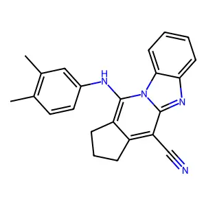 11-(3,4-dimethylanilino)-2,3-dihydro-1H-cyclopenta[4,5]pyrido[1,2-a]benzimidazole-4-carbonitrile structure