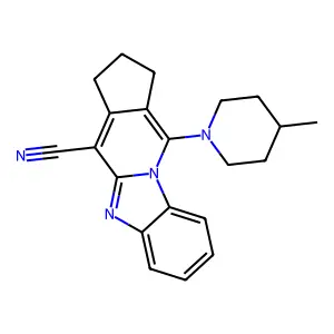 11-(4-methylpiperidin-1-yl)-2,3-dihydro-1H-cyclopenta[4,5]pyrido[1,2-a]benzimidazole-4-carbonitrile structure