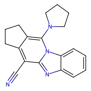 11-(1-pyrrolidinyl)-2,3-dihydro-1H-cyclopenta[4,5]pyrido[1,2-a]benzimidazole-4-carbonitrile structure