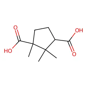 1,2,2-trimethylcyclopentane-1,3-dicarboxylic acid structure