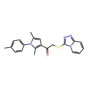 1-[2,5-dimethyl-1-(4-methylphenyl)pyrrol-3-yl]-2-([1,2,4]triazolo[4,3-a]pyridin-3-ylsulfanyl)ethanone structure