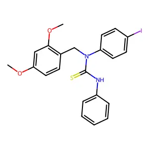 1-[(2,4-dimethoxyphenyl)methyl]-1-(4-iodophenyl)-3-phenylthiourea structure