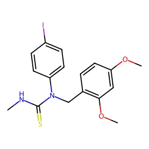 1-[(2,4-dimethoxyphenyl)methyl]-1-(4-iodophenyl)-3-methylthiourea structure