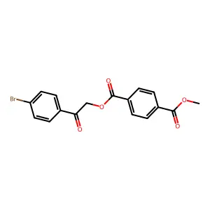 1-[2-(4-bromophenyl)-2-oxoethyl] 4-methyl terephthalate structure