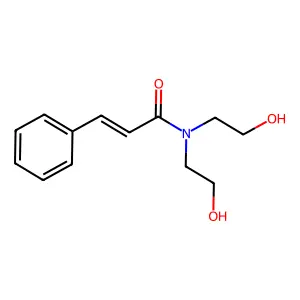 N,N-bis(2-hydroxyethyl)-3-phenylprop-2-enamide structure