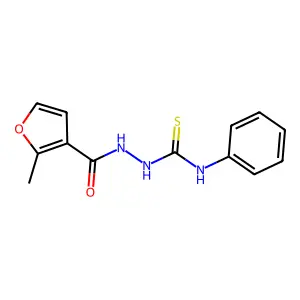 1-[(2-methylfuran-3-carbonyl)amino]-3-phenylthiourea structure