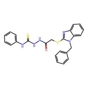 1-[[2-(1-benzylbenzimidazol-2-yl)sulfanylacetyl]amino]-3-phenylthiourea structure