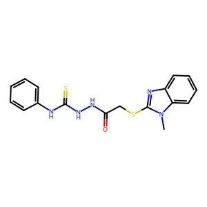1-[[2-(1-methylbenzimidazol-2-yl)sulfanylacetyl]amino]-3-phenylthiourea structure