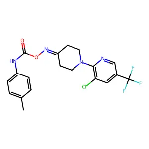 [[1-[3-chloro-5-(trifluoromethyl)-2-pyridinyl]piperidin-4-ylidene]amino] N-(4-methylphenyl)carbamate structure